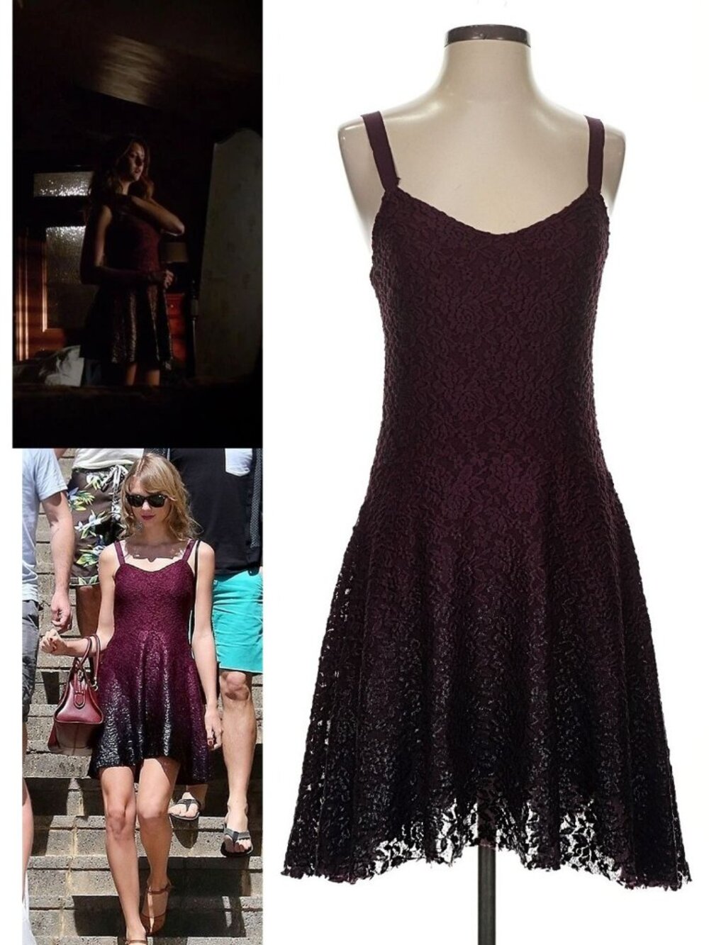 ASO TAYLOR SWIFT KATHERINE PIERCE THE VAMPIRE DIARIES Foiled Ombre Dress Y2K